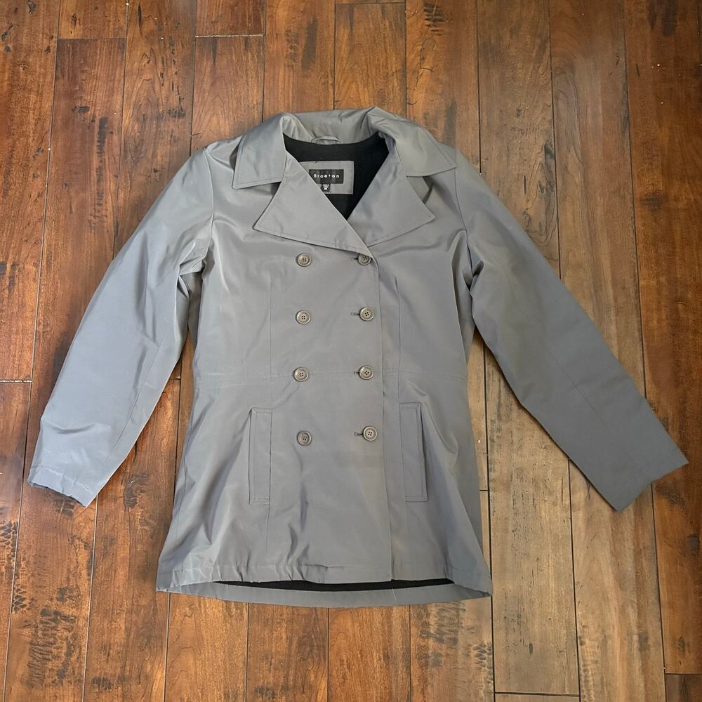 Braetan Peacoat Jacket Womens M Gray Casual Career Collared Button Up Formal